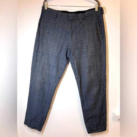 J Crew Pants Ludlow Italian Plaid Gray Mens Slim Fit
